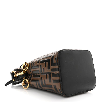 Fendi Vitello Liberty F is Fendi Bi-Color FF 1974 Embossed Mini Mon Tresor Bucket Bag Maya Black 4 of 10