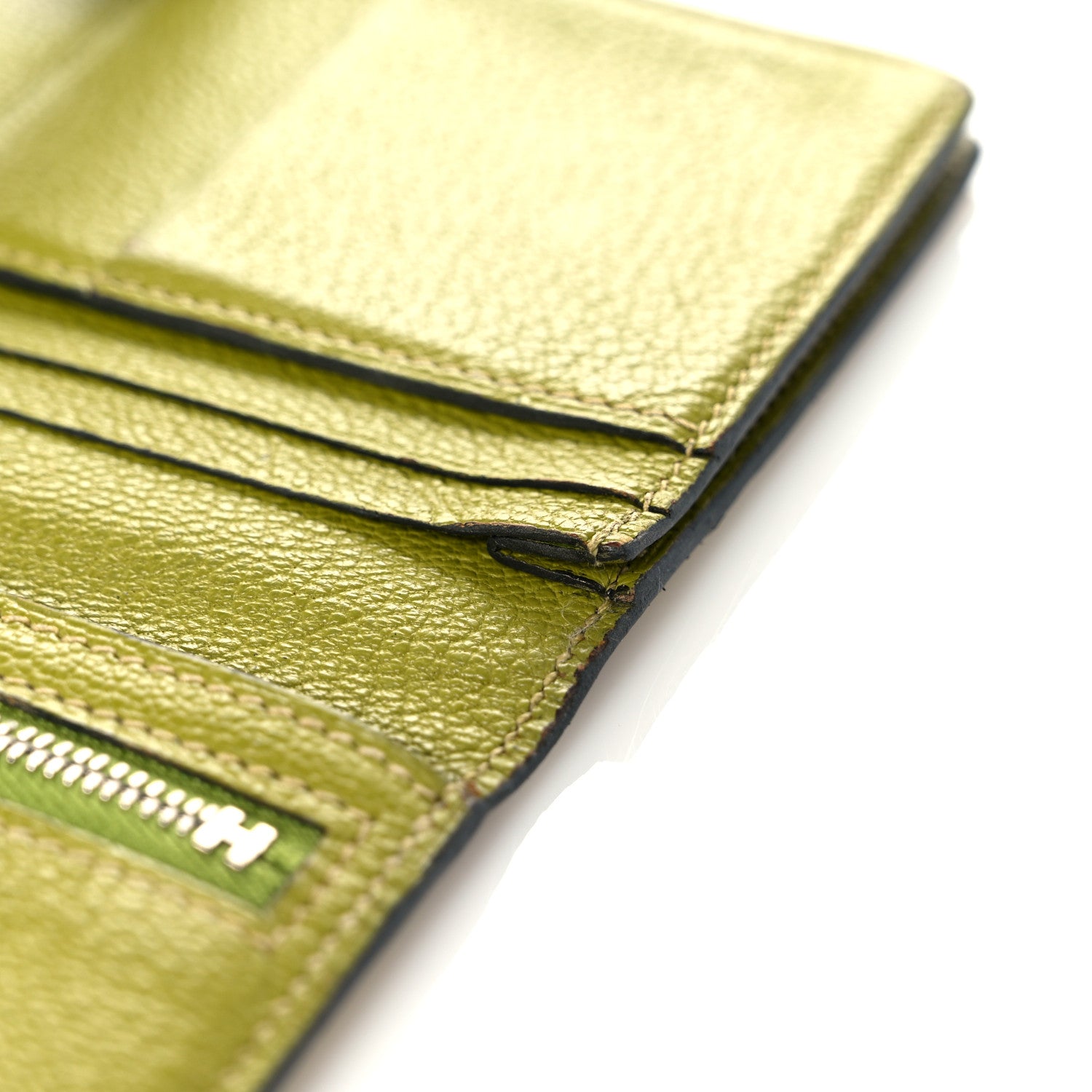 Hermes Ostrich Bearn Gusset Wallet Vert Anis 17 of 19