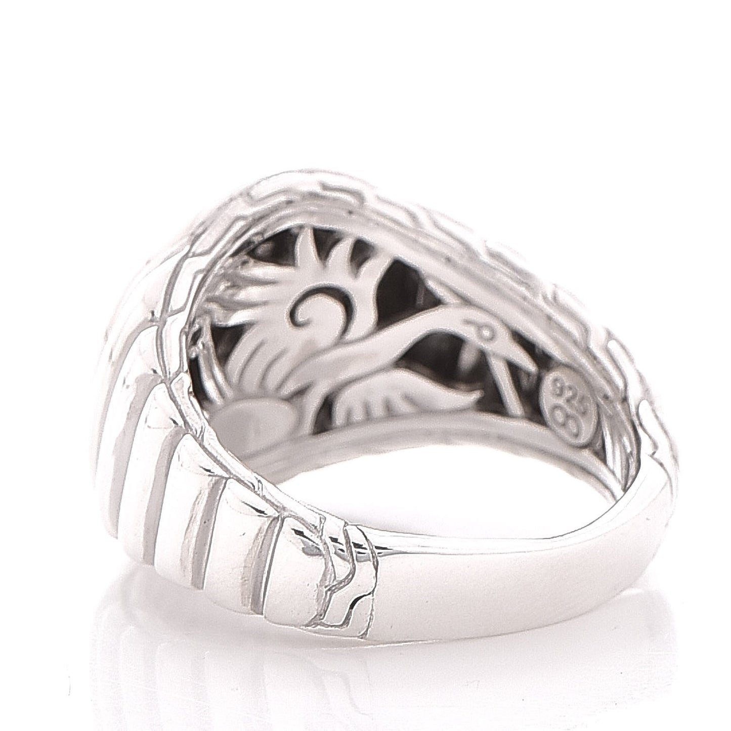 Sterling Silver Diamond Bedeg Ring 57 8