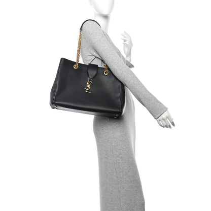 Saint Laurent Soft Calfskin Monogram Cassandre Shopper Black 2 of 23