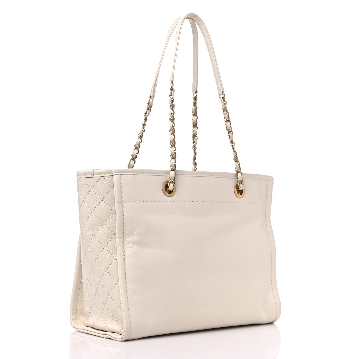 Chanel Aged Calfskin Small Charms Deauville Tote White 3 of 13