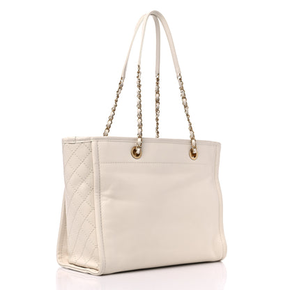 Chanel Aged Calfskin Small Charms Deauville Tote White 3 of 13