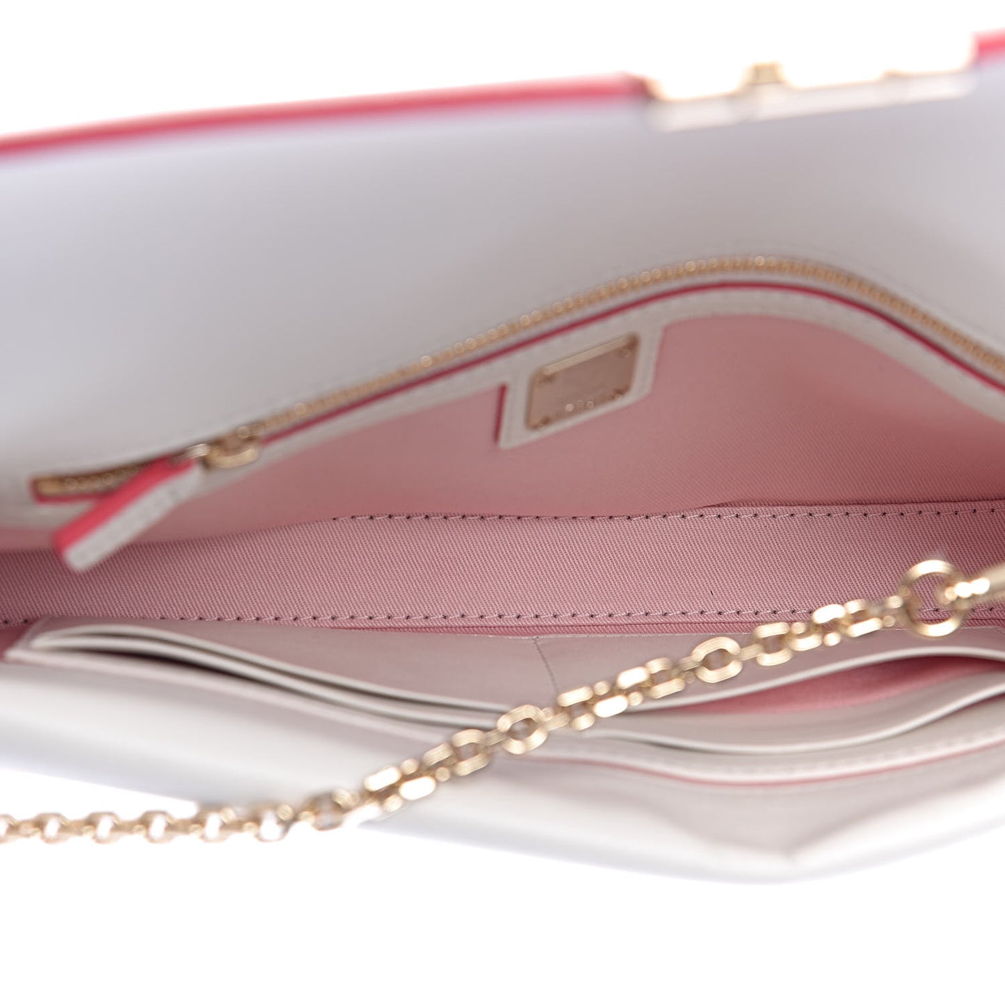 Calfskin Visetos Monogram Millie Color Block Crossbody Bag Pink Tint