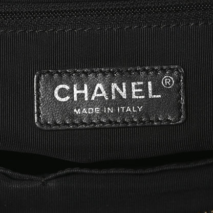 Chanel Calfskin Quilted Double Stitch Large Boy Tote Black 6 of 10