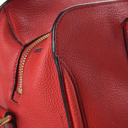 Alexander McQueen Pebbled Calfskin Small Skull Padlock Zip Around Tote Red 11 of 18