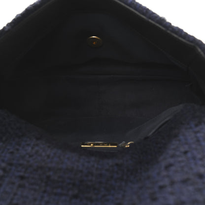 Chanel Tweed Quilted Large Chanel 19 Flap Navy Blue 5 of 10