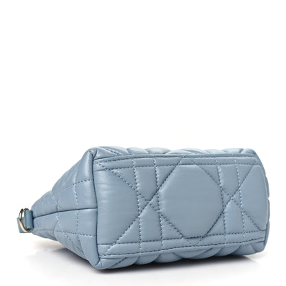 Christian Dior Calfskin Macrocannage Small Diortravel Nomad Pouch Bracing Blue 5 of 11