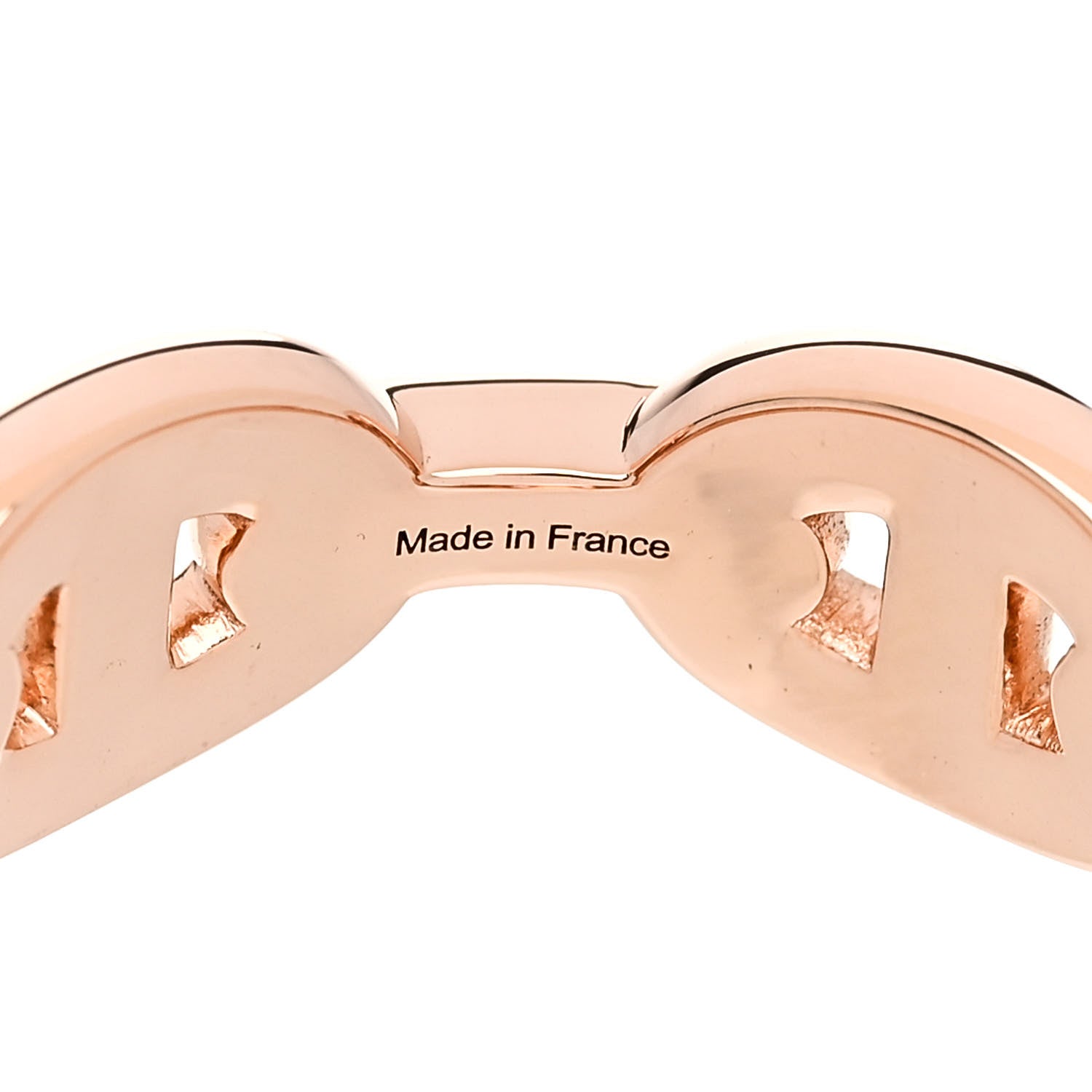 Hermes 18K Rose Gold Diamond PM d'Ancre Enchainee Ring 57 8 5 of 9