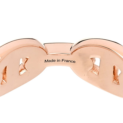 Hermes 18K Rose Gold Diamond PM d'Ancre Enchainee Ring 57 8 5 of 9