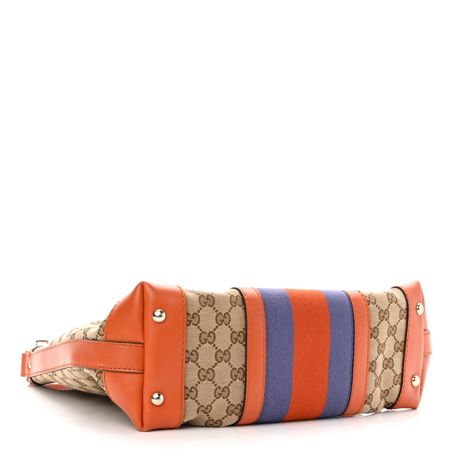 Gucci Monogram Vintage Web Medium Hobo Orange 4 of 10