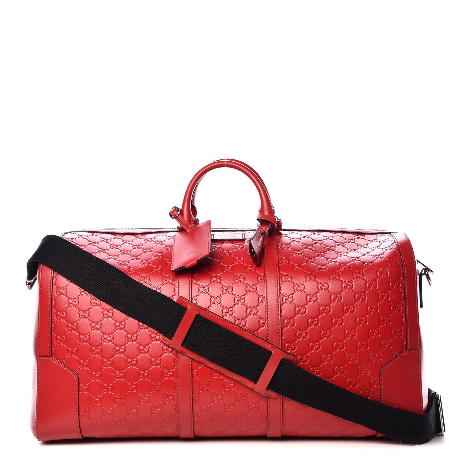 Gucci Guccissima Signature Large Duffle Hibiscus Red 1 of 26