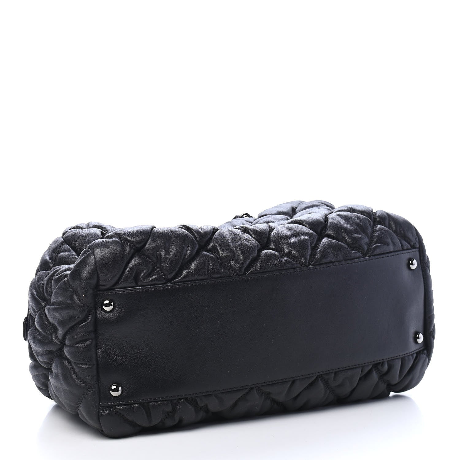 Chanel Calfskin Bubble Quilt Bowler Black 4 of 9