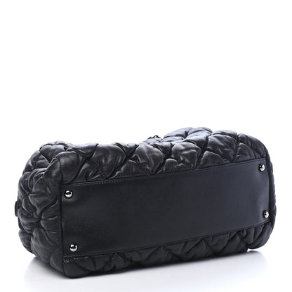 Chanel Calfskin Bubble Quilt Bowler Black 4 of 9