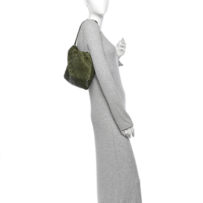 Bottega Veneta Suede Nappa Intrecciato Medium Dustbag Green Tweed 2 of 10