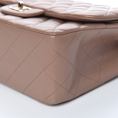 Chanel Lambskin Quilted Jumbo Double Flap Dark Beige 7 of 13