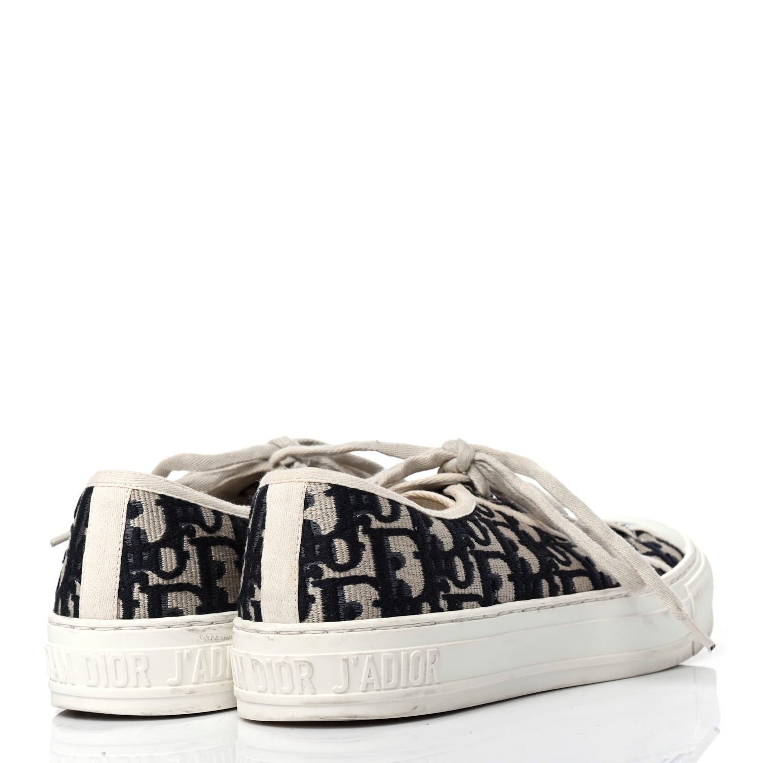 Christian Dior Canvas Oblique Walk'N'Dior Low Top Sneakers 39.5 Deep Blue 3 of 4