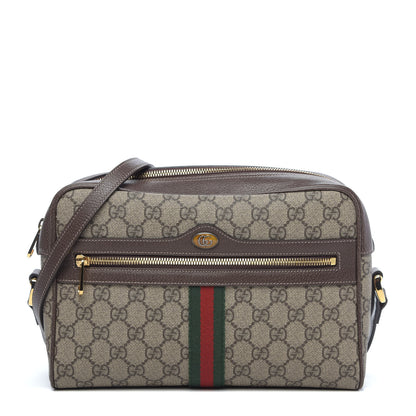 Gucci GG Supreme Monogram Web Small Ophidia Shoulder Bag Brown 1 of 10
