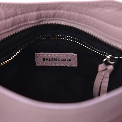 Balenciaga Agneau Classic Silver Hardware Mini City Logo Strap Pale Rose Black 6 of 9