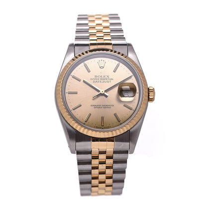 Rolex Stainless Steel 18K Yellow Gold 36mm Oyster Perpetual Datejust Watch Champagne 16233 1 of 6