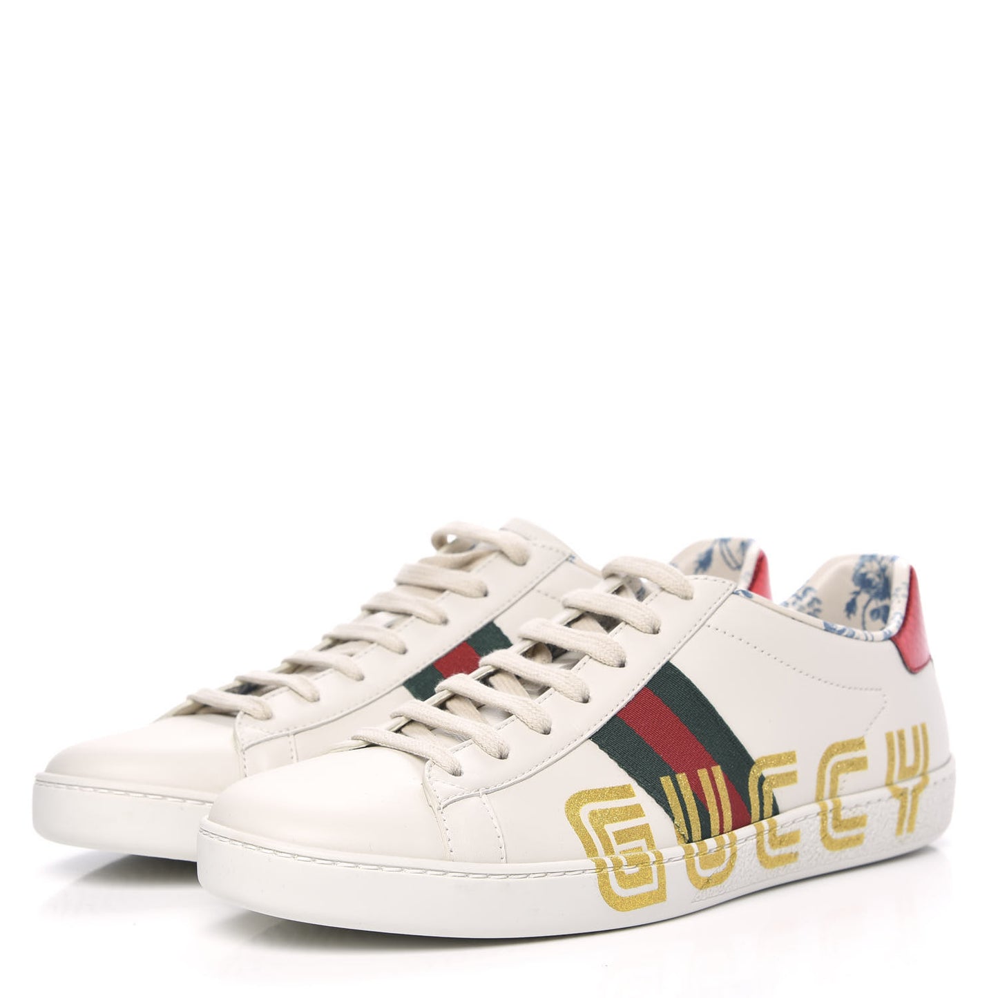 X SEGA Calfskin Ayers Web Guccy Womens Ace Sneakers 40.5 White