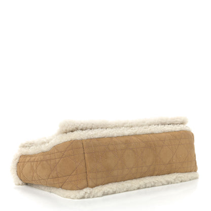 Christian Dior Shearling Cannage Large Caro Bag Camel 4 of 5