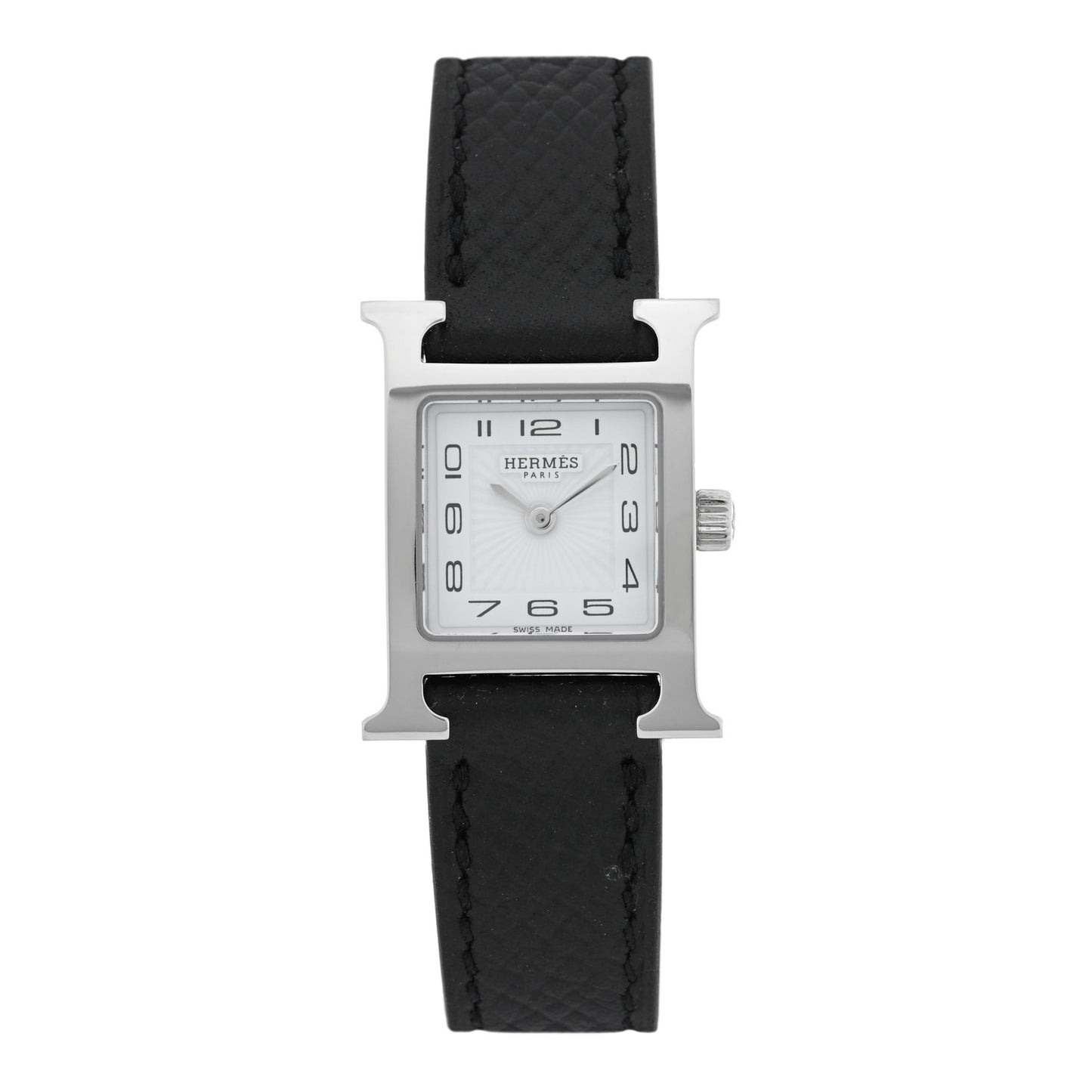 Stainless Steel Epsom 17.2mm Heure H Hour Quartz Watch Noir