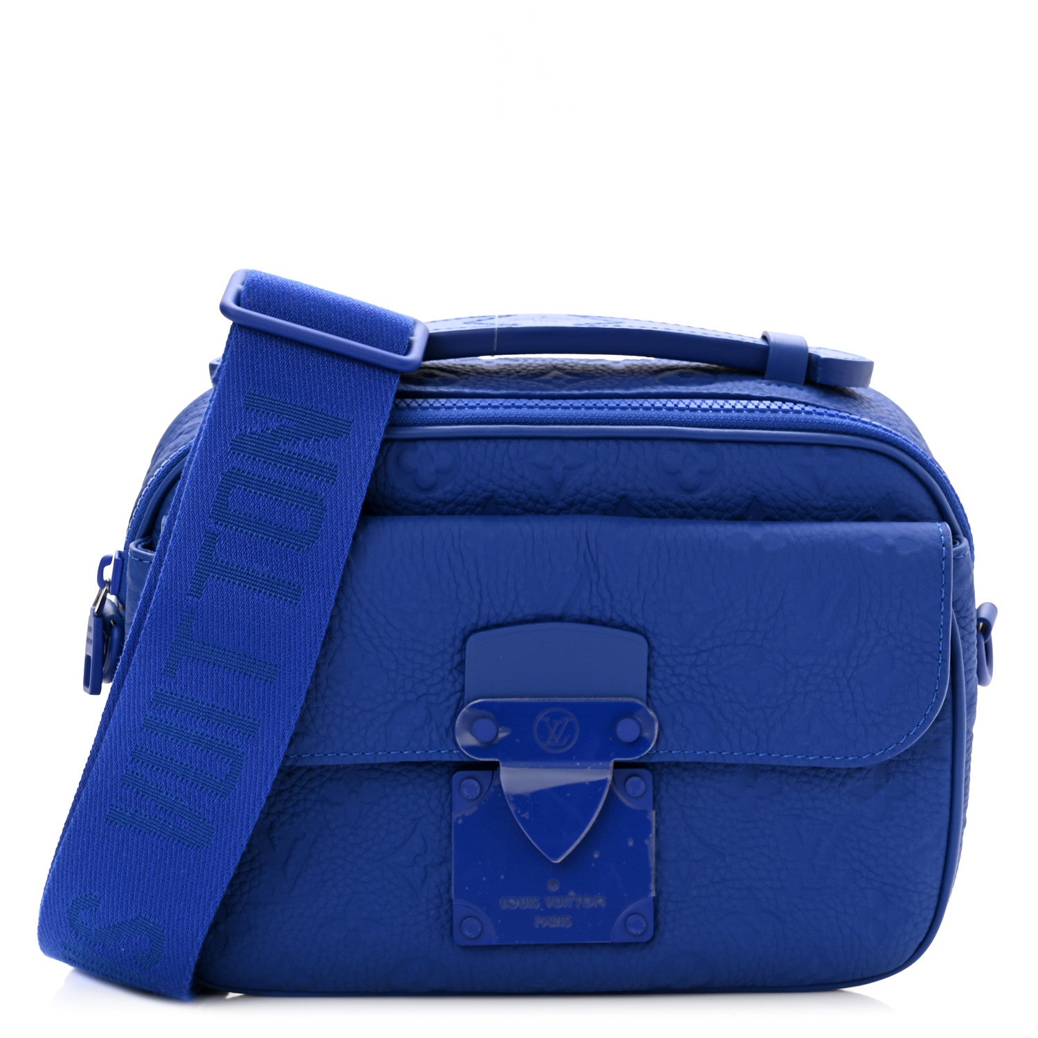 Louis Vuitton Taurillon Monogram S Lock Messenger Blue 1 of 9