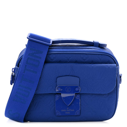 Louis Vuitton Taurillon Monogram S Lock Messenger Blue 1 of 9