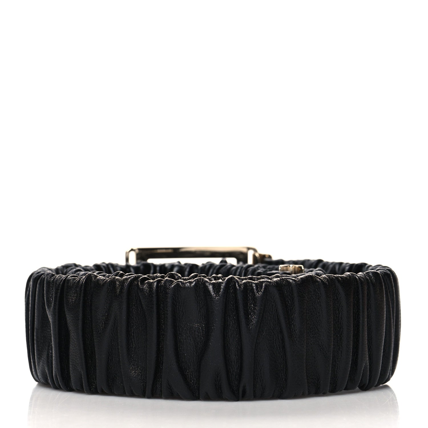 Chanel Lambskin Ruched CC Belt 75 30 Black 2 of 4