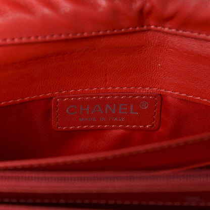 Chanel Lambskin Quilted Chain Clutch Flap Red 12 of 17
