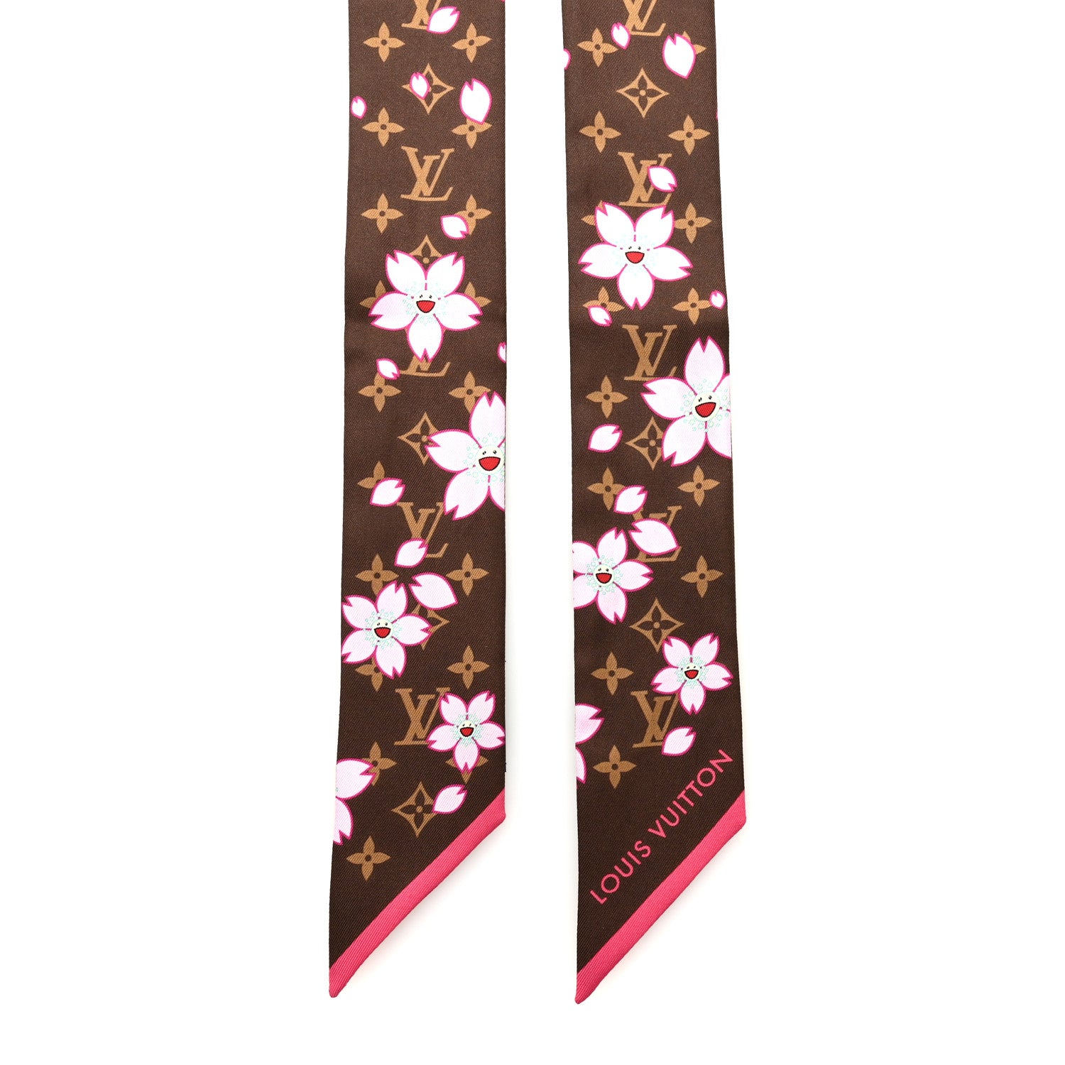Louis Vuitton LV X TM Silk Monogram Cherry Blossom BB Bandeau Tan