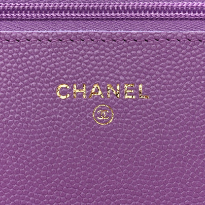Chanel Caviar Quilted Wallet On Chain WOC Purple 5 of 11