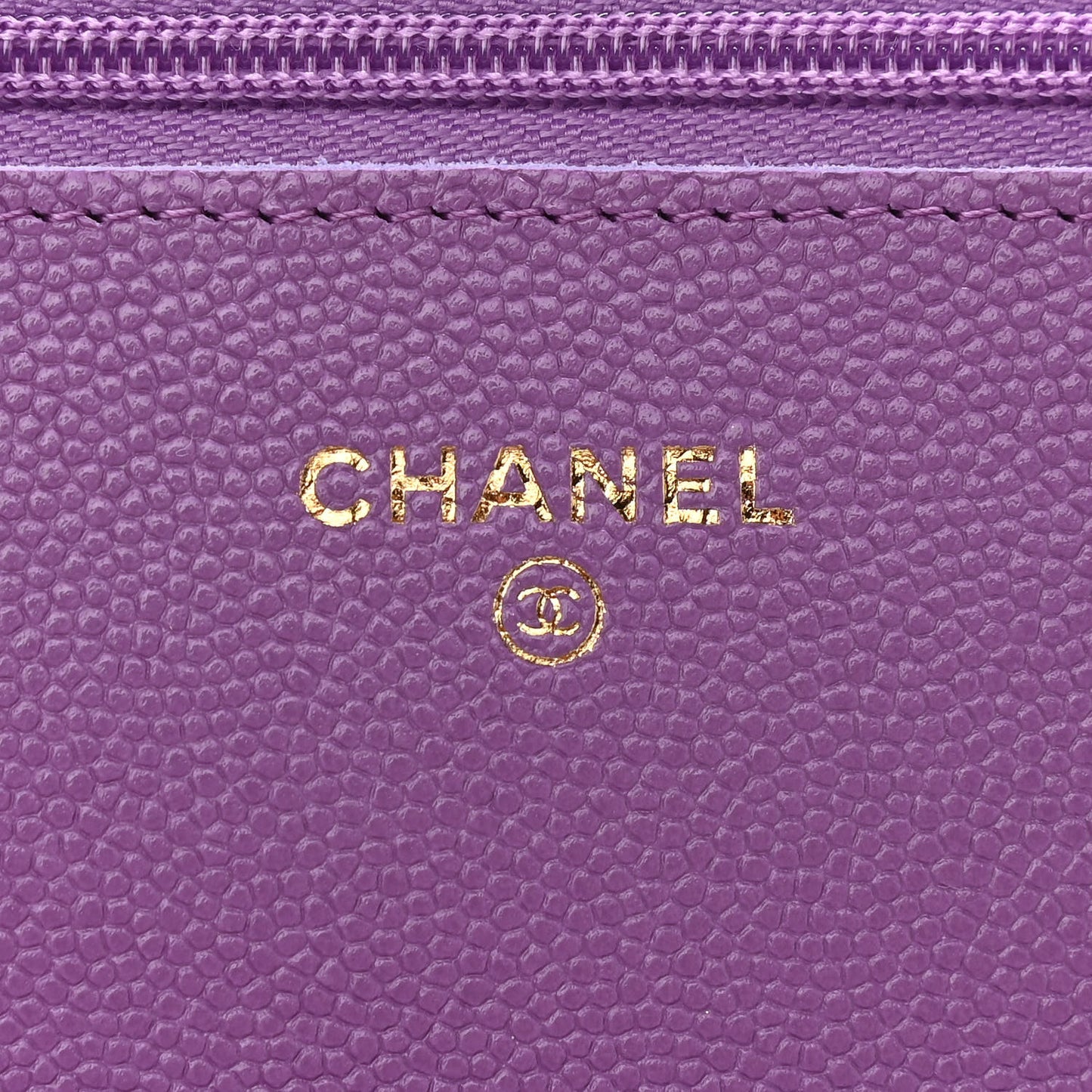 Caviar Quilted Wallet On Chain WOC Purple
