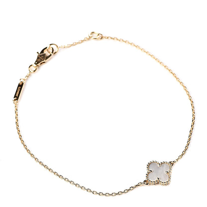 Van Cleef & Arpels 18K Yellow Gold Mother of Pearl Sweet Alhambra Bracelet 1 of 7