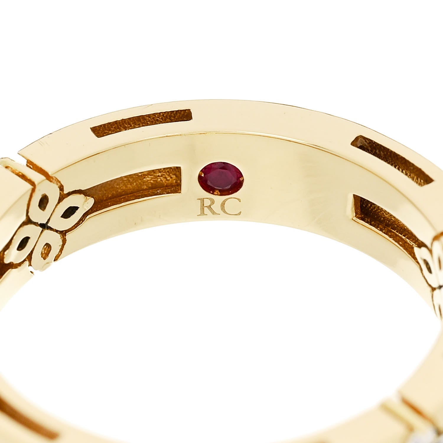Roberto Coin 18K Yellow Gold Diamond Narrow Love in Verona Band Ring 53 6.5 5 of 5
