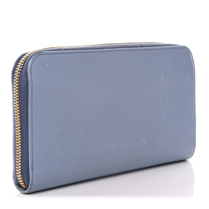 Prada Saffiano Metal Zip Around Wallet Astrale 2 of 9