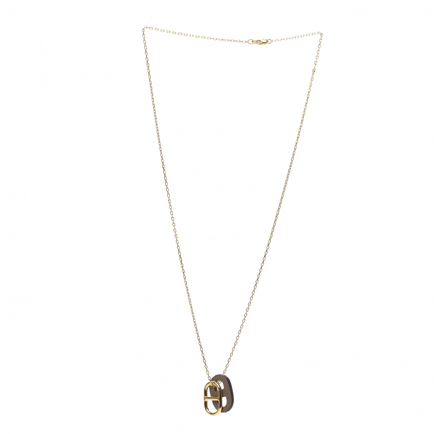 Hermes Swift O'Maillon Pendant Necklace Etoupe 3 of 6