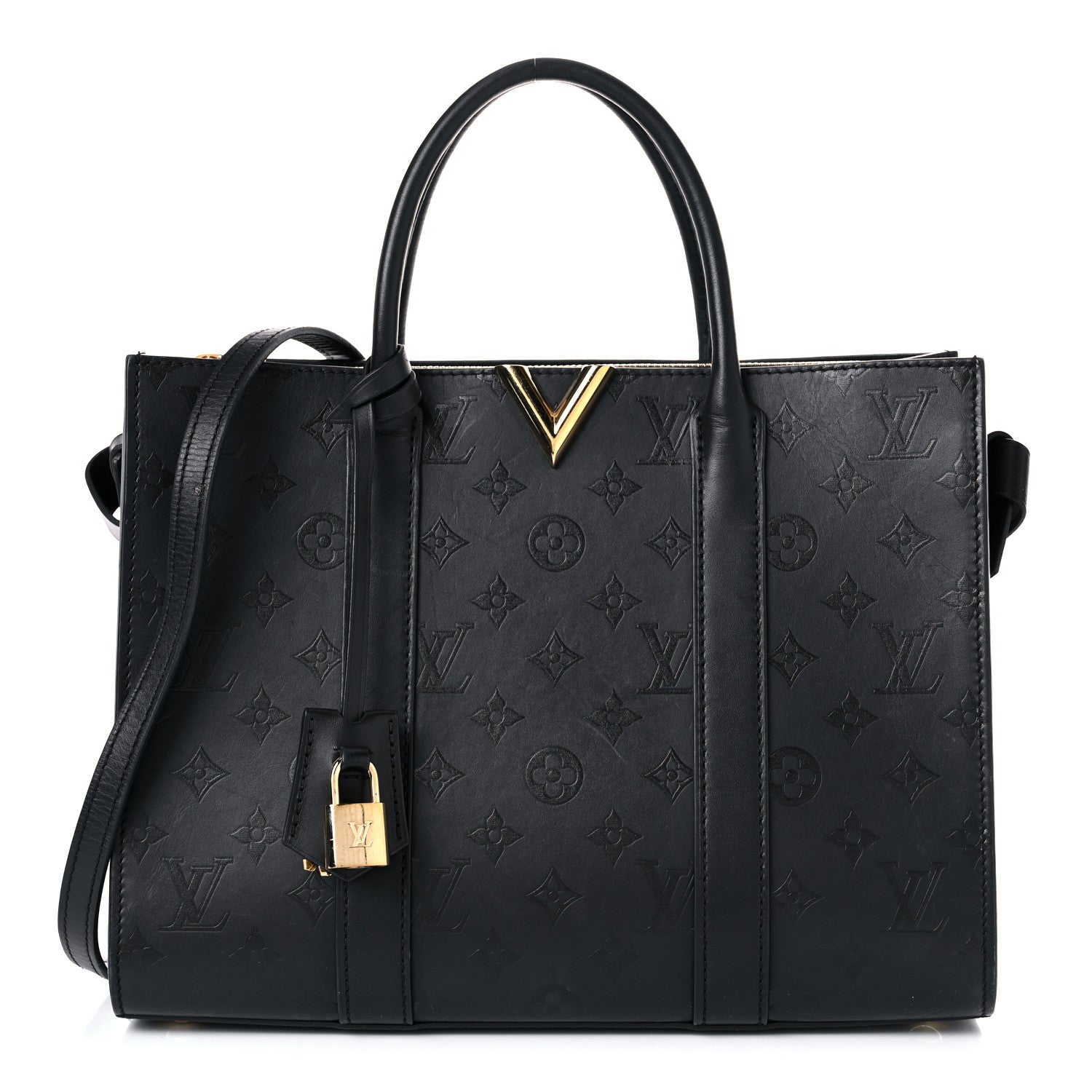 Louis Vuitton Monogram Cuir Plume Very Tote MM Black 2 of 55