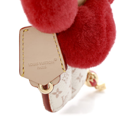 Louis Vuitton Monogram Mink Fur Vivienne Fashionista Bag Charm Key Holder Red Multicolor 5 of 7
