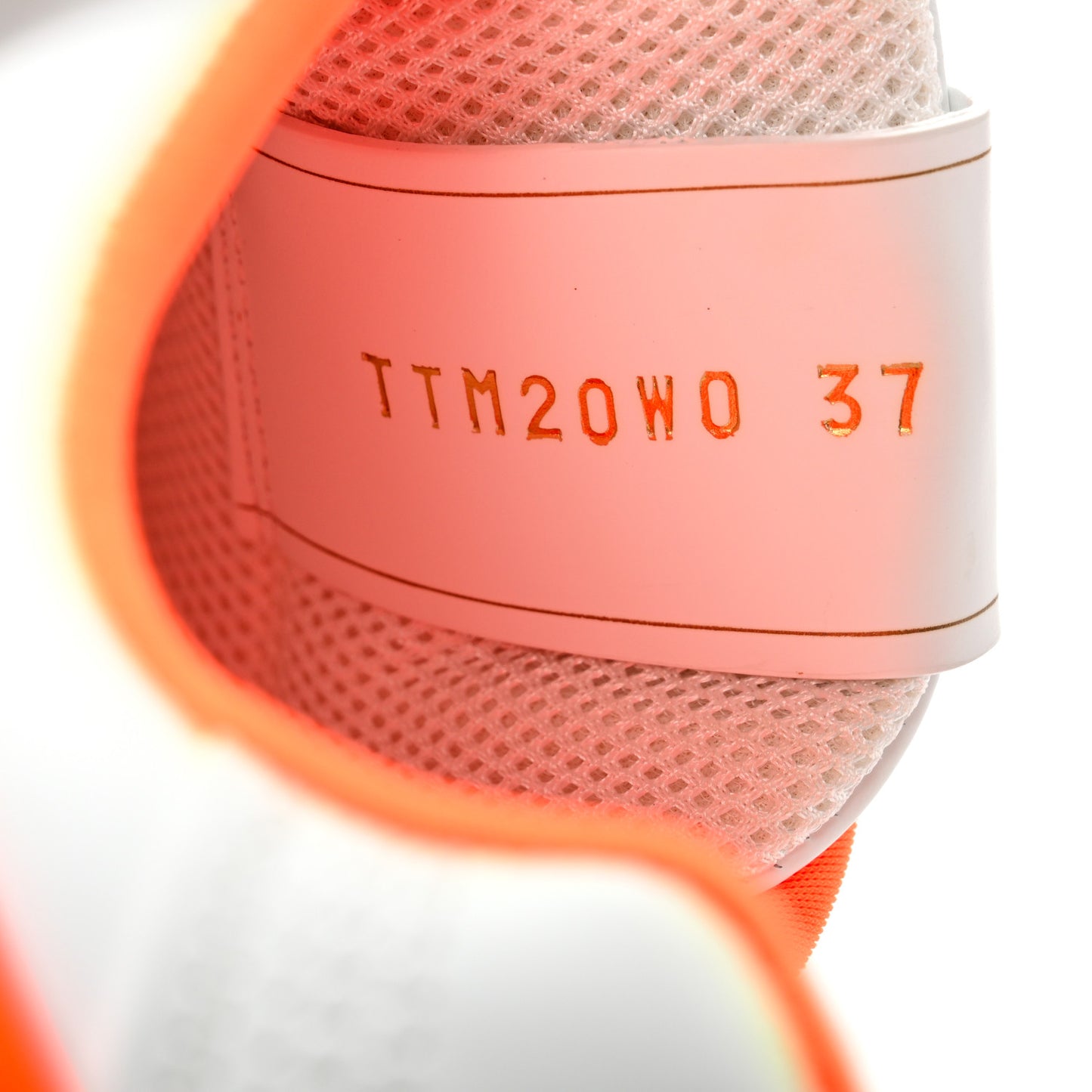 Calfskin Womens Backnet Sneakers 37 White Orange Fluo