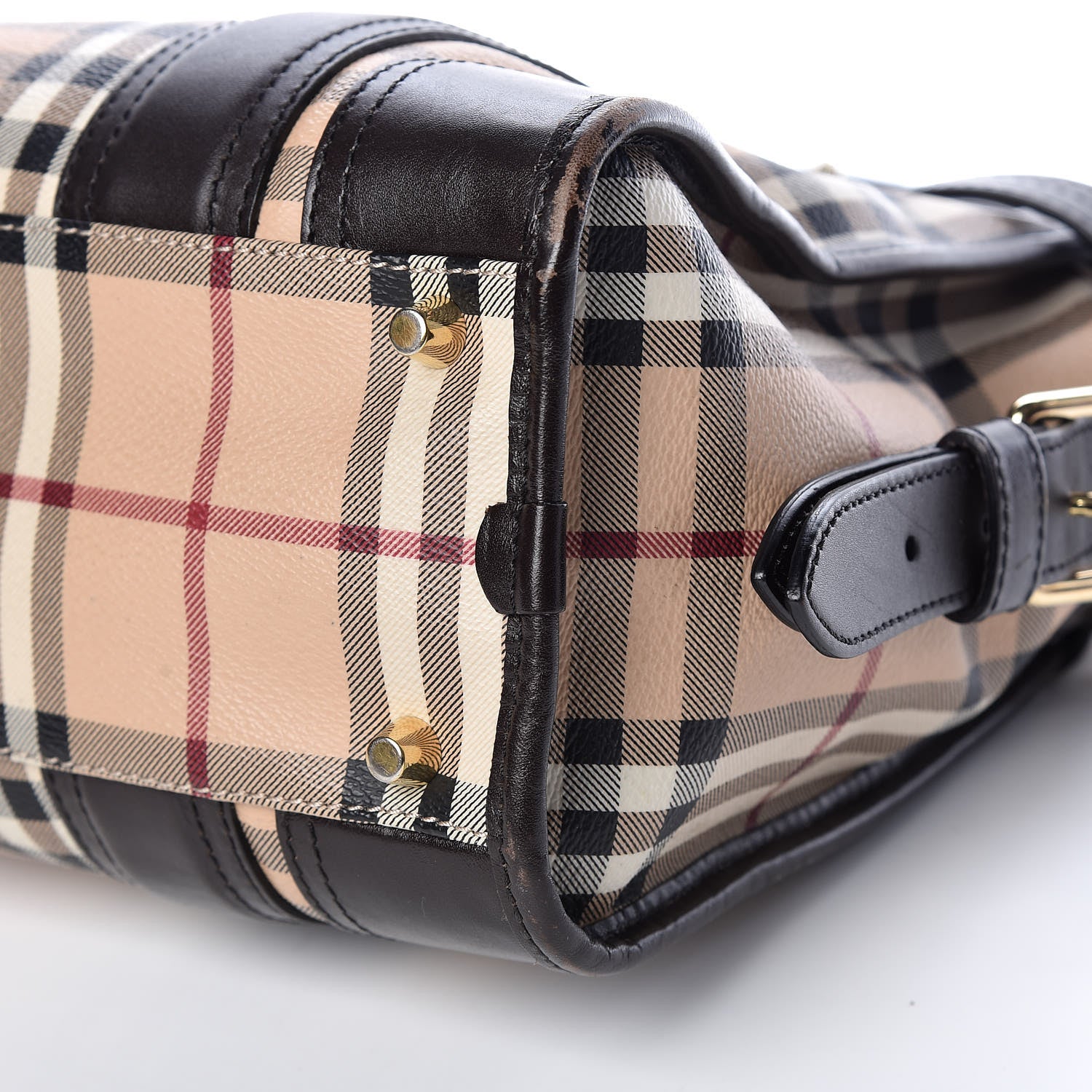 Burberry Haymarket Check Minford Portrait Tote Chocolate 9 of 28