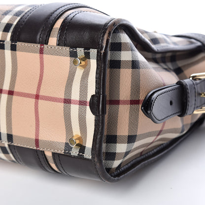 Burberry Haymarket Check Minford Portrait Tote Chocolate 9 of 28