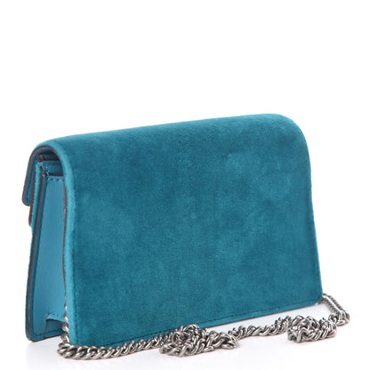 Gucci Velvet Super Mini Dionysus Shoulder Bag Pavone Cyan 3 of 8