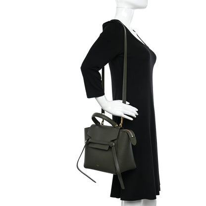 Celine Grained Calfskin Micro Belt Bag Olive 2 of 11