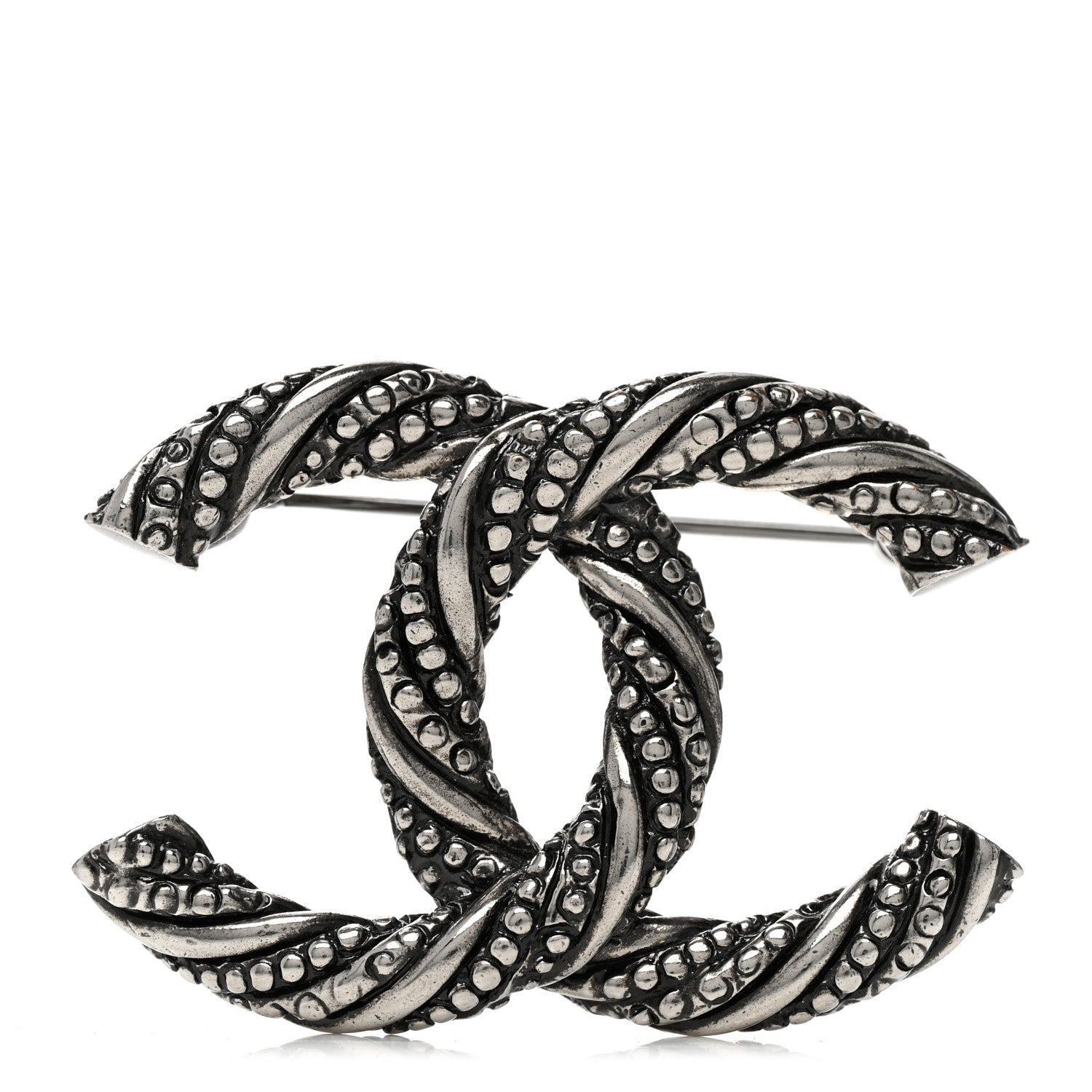 Chanel Ruthenium Twisted CC Brooch 1 of 5