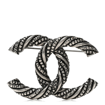 Chanel Ruthenium Twisted CC Brooch 1 of 5