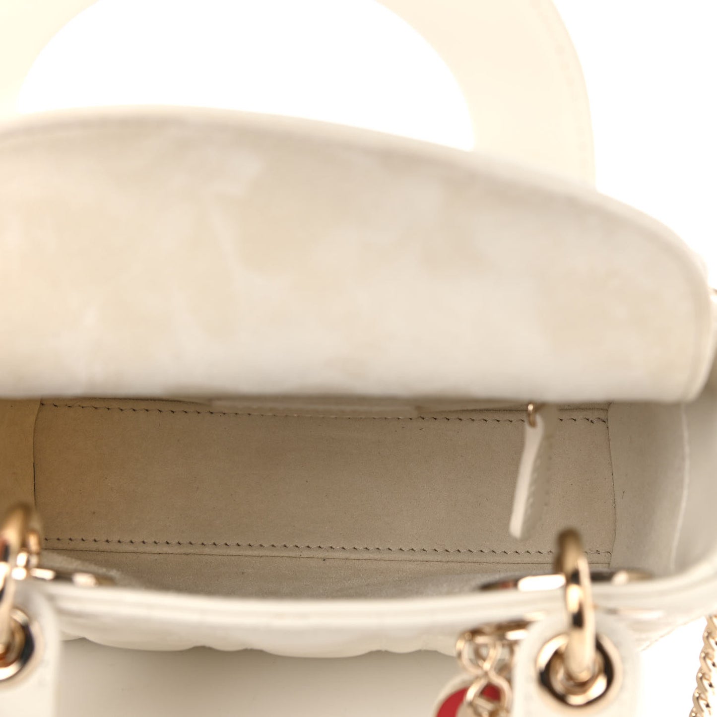 Lambskin Cannage Mini DiorAmour Lady Dior Latte