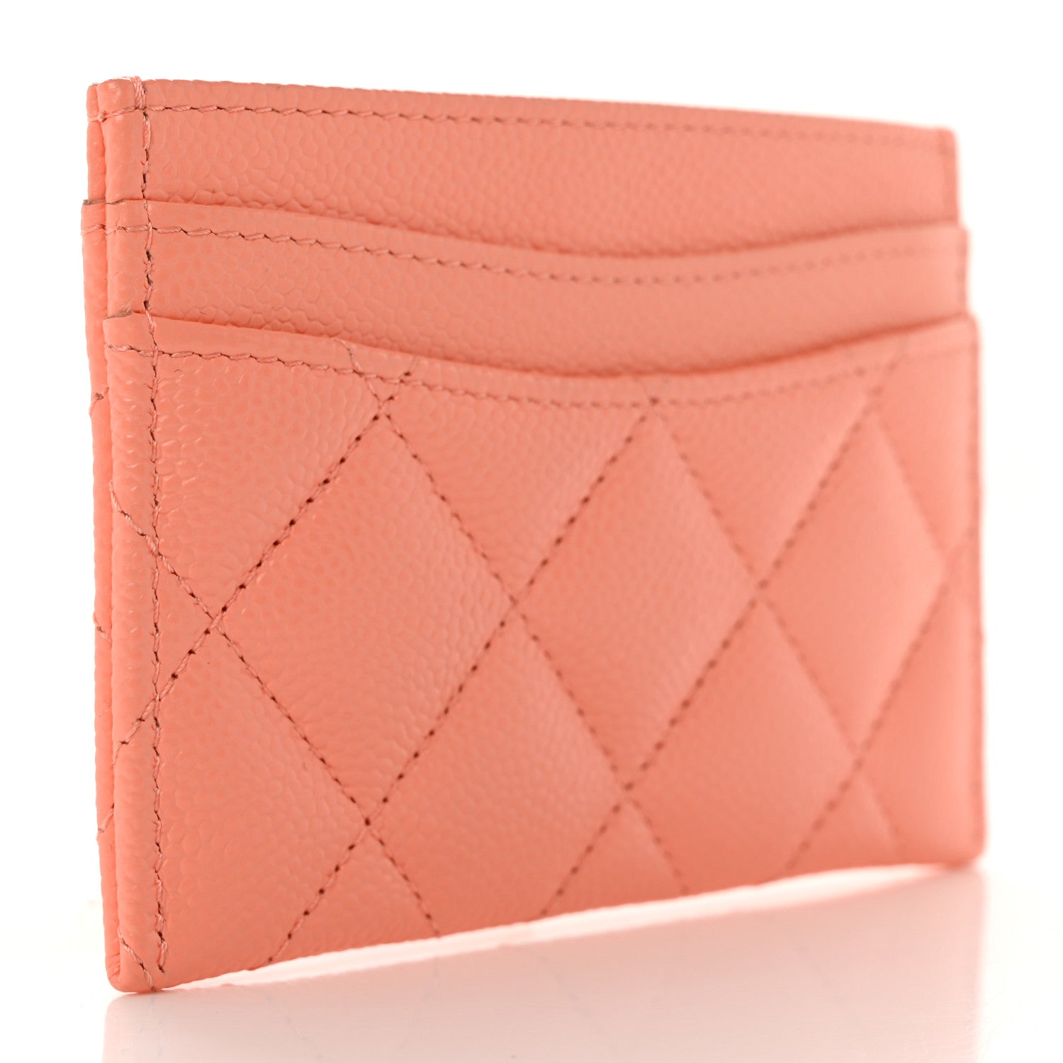 Chanel Caviar Quilted Card Holder Coral 3 of 9