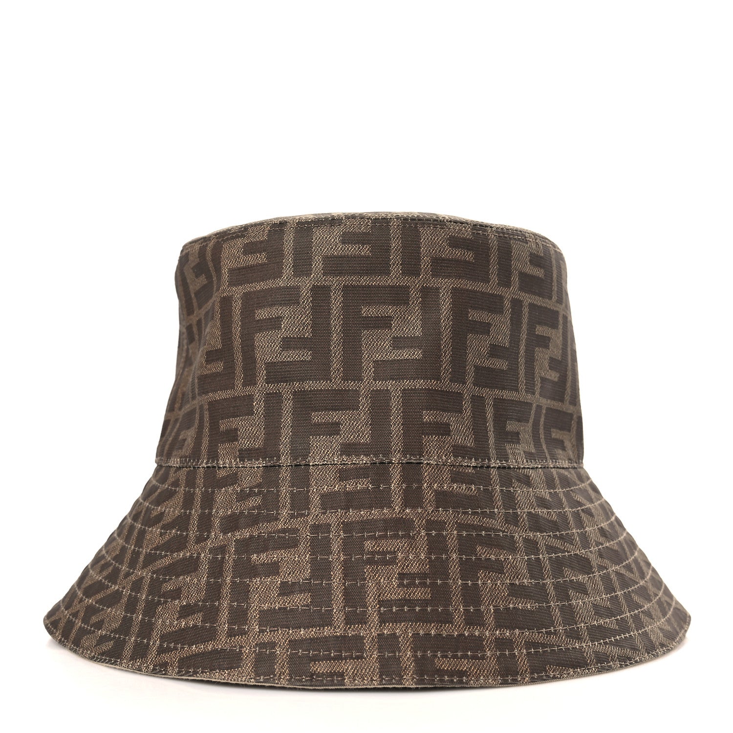 Fendi Technical Fabric FF Reversible Bucket Hat S Tobacco Beige 2 of 8