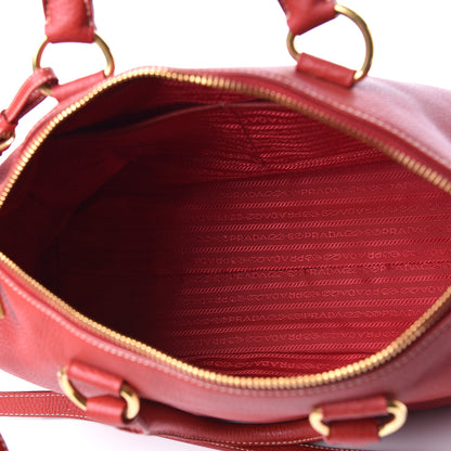 Prada Vitello Daino Top Handle Shoulder Bag Rosso 5 of 12